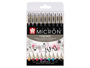 Zestaw 9 Cienkopisów Sakura Pigma Micron 05