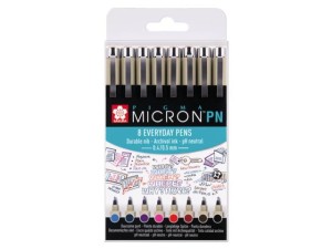 Zestaw 8 Cienkopisów Technicznych Sakura Pigma Micron PN