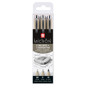 Zestaw 3 Cienkopisów Sakura Pigma Micron  (005, 01, PN)