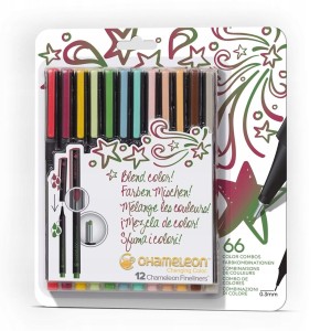 Zestaw Cienkopisów Tonalnych Chameleon Fineliners 12szt. Designer Colours