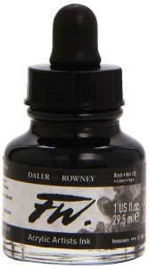 Tusz Akrylowy FW Daler-Rowney Black