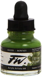 Tusz Akrylowy FW Daler-Rowney Olive Green