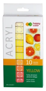 Happy Color Zestaw 10 Farb Akrylowych (odcienie żółtego)