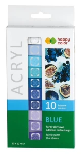 Happy Color Zestaw 10 Farb Akrylowych (odcienie niebieskiego)