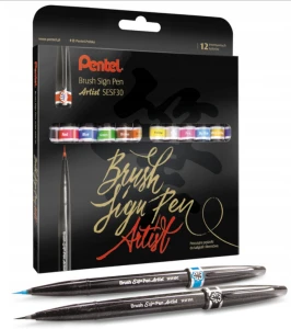 Pentel Brush Sign Pen Artist 12 kolorów