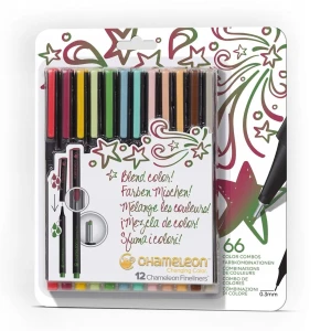 Zestaw Cienkopisów Tonalnych Chameleon Fineliners 12szt. Designer Colours