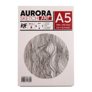 Blok do szkicu AURORA Sketch Matt A5 160g/m2 klejony